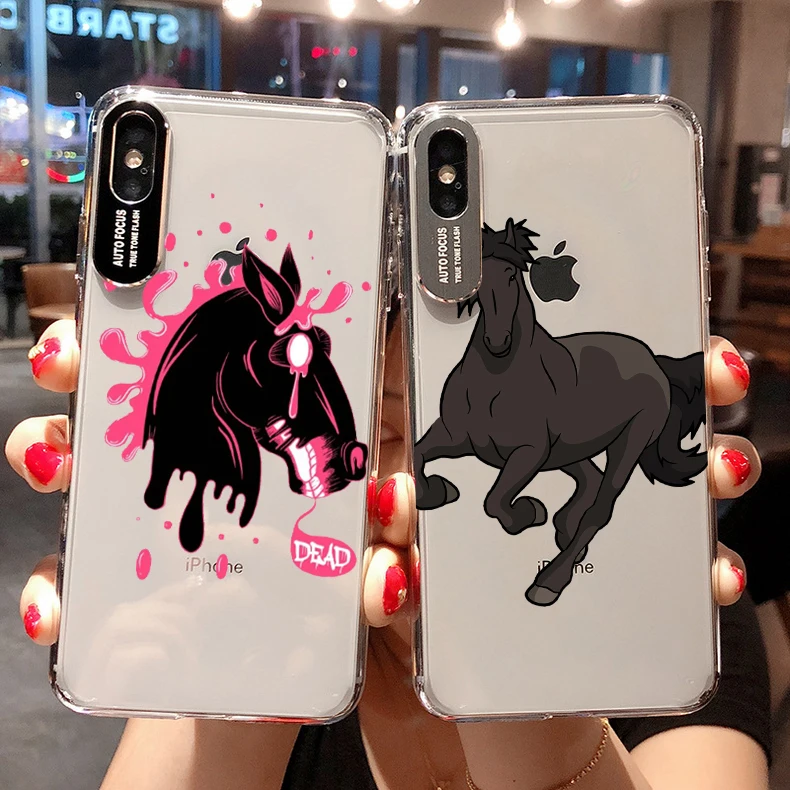 Горячий прекрасный конский прозрачный мягкий чехол для iPhone 8 7 6 plus X XS XR Max 11 11p 11max