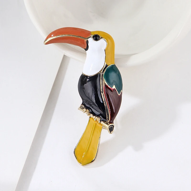Брошь в форме дятла Lovely Toucan эмалированная черная брошь птицы аксессуары для