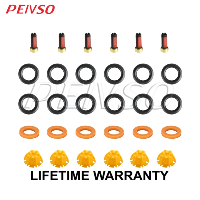 

PEIVSO Set of 6 Fuel Injector Repair Kit 0280150440 13641703819 For BMW E60 E39 520i 523i 525i 528i E36 328i E36