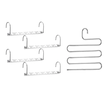 

9 Pcs Space Saving Hangers Clothes Hangers Slots Magic Hanger Cascading Closet Organizer Hanger Pack