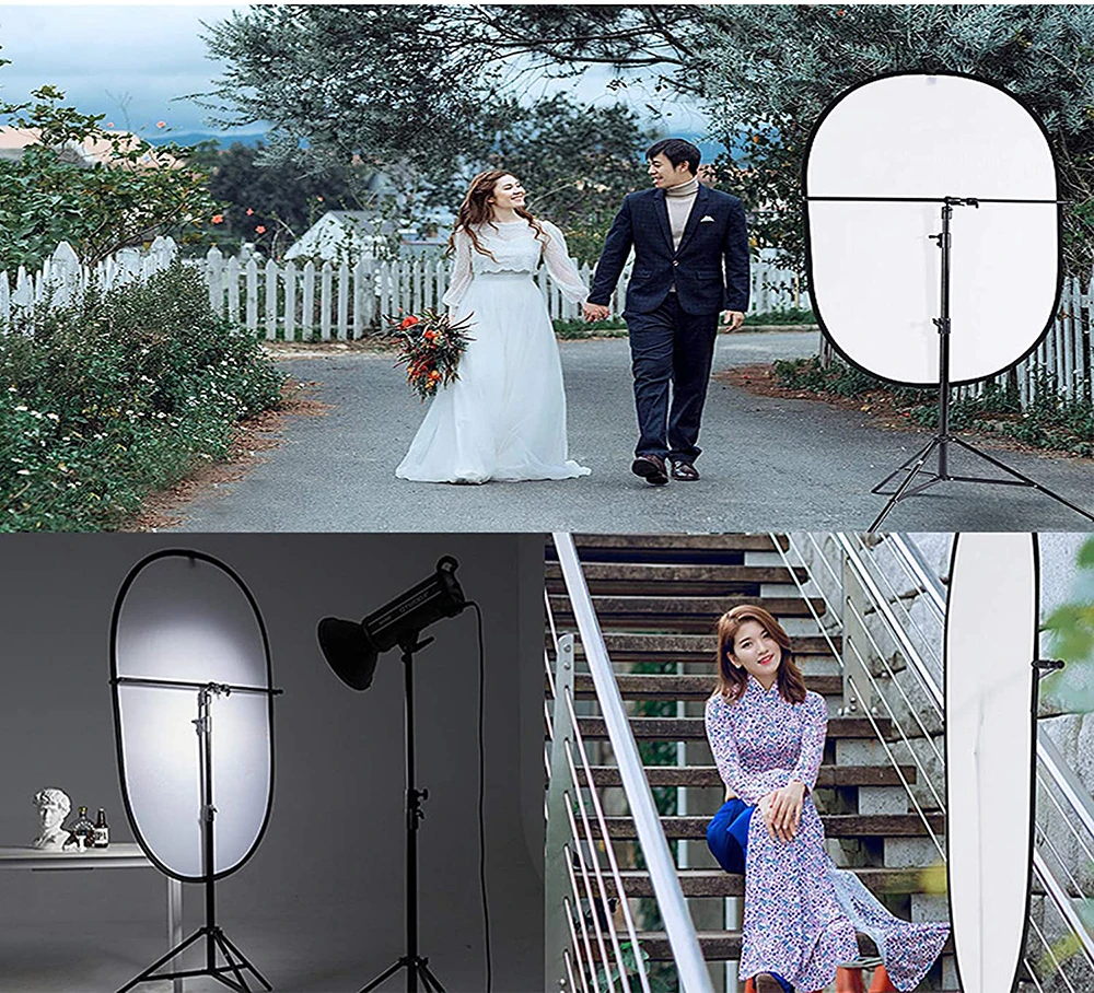 Photography Reflector 60x90cm Reflector Photography Light Diffuser Translucent Portable Oval Camera Light