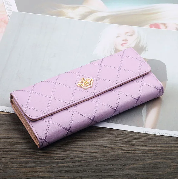 2purple Женский кошелек, сумка для мобильного телефона, фирменный дизайн, Женский кошелек из искусственной кожи, длинные женские кошельки и кошельки, женский тонкий держатель для карт, кошелек - Цвет: 2purple