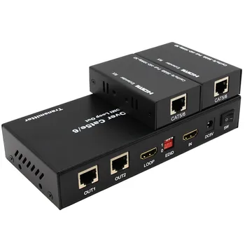 

HDMI Splitter Extender ，1080p 3D 1x2 2 Port HDMI Extender Splitter 165Ft/50m Over CAT5e/CAT6/CAT7 HDMI network cable splitter