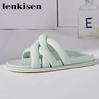 

Lenkisen limited customization peep toe low heel high street fashion special design beauty lady daily wear cozy women shoes L09