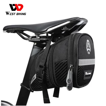 

WEST BIKING Bicycle Bag Bike 3D Shell Storage Saddle Bag Seat Cycling Tail Rear Pouch Bag Saddle Reflective Bike Accessories