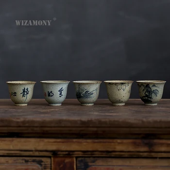 

WIZAMONY Geyao Hand-Painted Teacup pin ming bei Ceramic Small Cup pin bei Teacup Tea Cup Main ge ren bei Single Kung Fu Tea