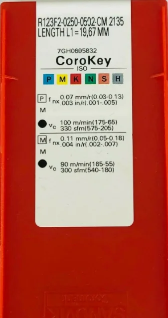 10 шт. вставки карбида R123F2-0250-0502-CM 2135