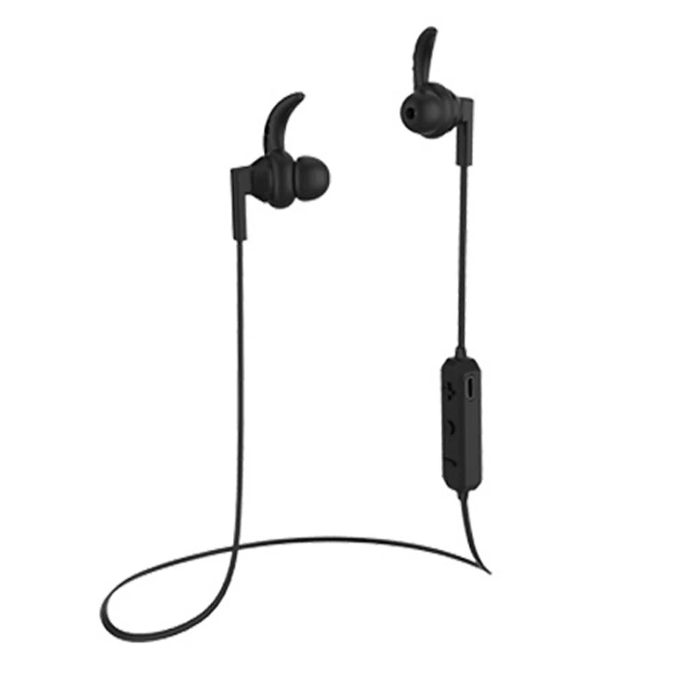 Беспроводные Bluetooth V4.2 наушники с шумоподавлением спортивные Bluetooth наушники/Беспроводная гарнитура с микрофоном для телефонов - Цвет: Черный