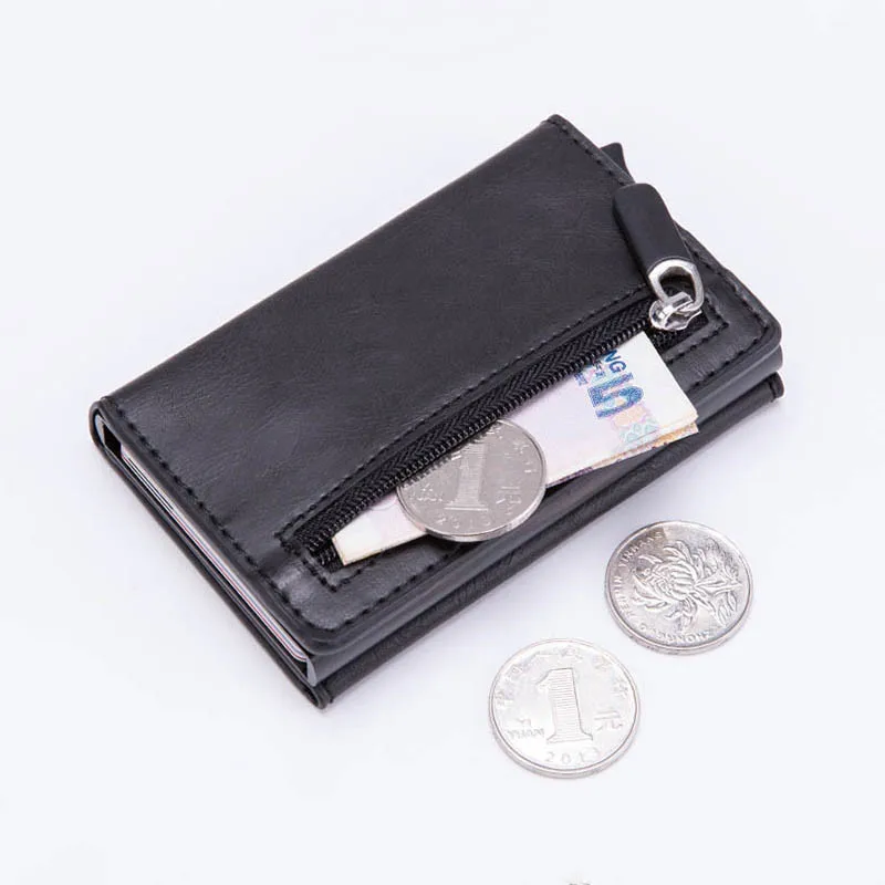 

BYCOBECY 2019 Card Holder Aluminum RFID Card Wallet Magnetic Closing Casual Fashion Antitheft Money Bag Travel Card Case