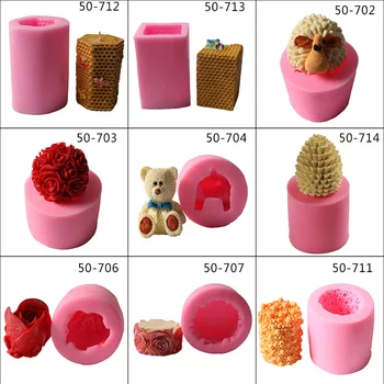 

DIY Tools Silicone Mold Candle Rose Bees Mousse Pine Cone Deer Cake Jelly Chocolates Making Baking Tool Mould