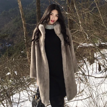 

2020 Natural Mink Fur Coat Women Top Quality Winter Warm Coats Thickening Female Outwear Plus Size Jacket 813 MF334