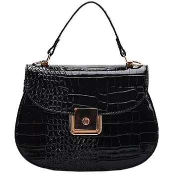 

Crocodile Pttern Pu Leather Saddle bag 2021 Fashion New High quality Women's Purses and Handbags Crossbody Bag Designer Bag