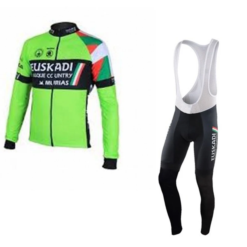 

2019 cycling clothing men winter cycling jersey spain long sleeve kit breathable maillot euskadi Ropa ciclismo gel pad