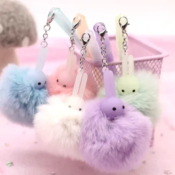 

36 pcs/lot Luminous Rabbit Hairball Pendant Gel Pen Cute 0.5mm black ink Signature Pens office school writing supplies gift