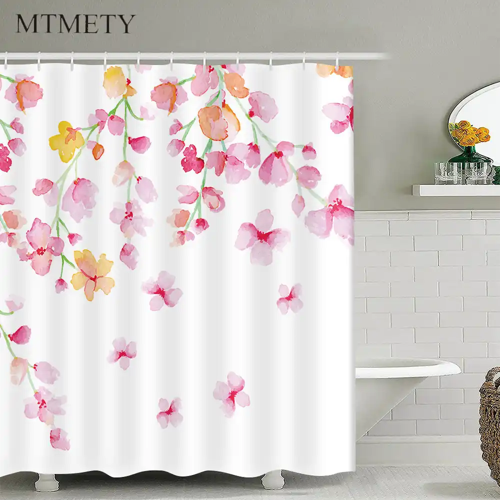 shtora dlya dusha s cvetami vishnya