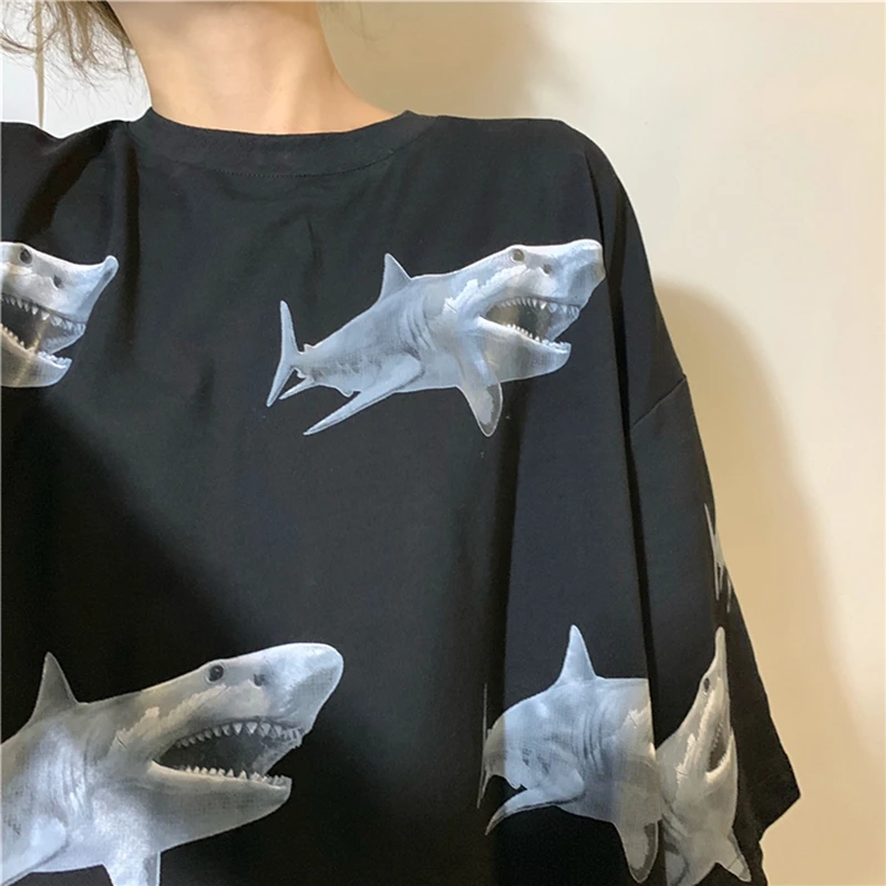 New Top short-sleeved women's tshirt loose was thin oversized half-sleeved clothes tide Korean Harajuku t shirt hip hop brandy