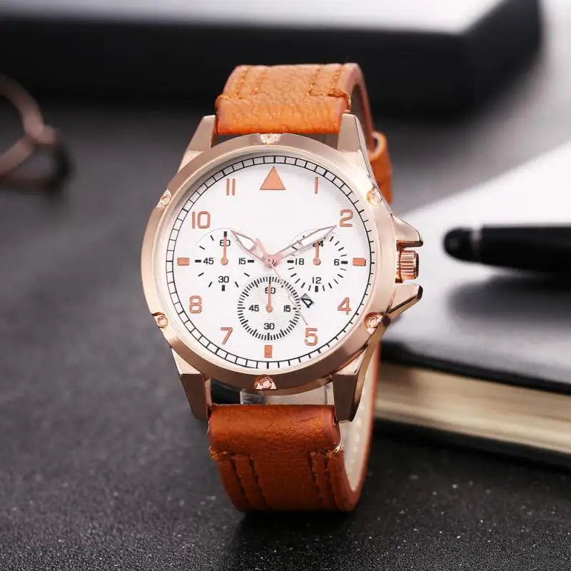 

New Style 6 With Numbers Unlabeled Sergeant Table Quartz Sports Men Fashion Man Big Dial Watch Sports Casual