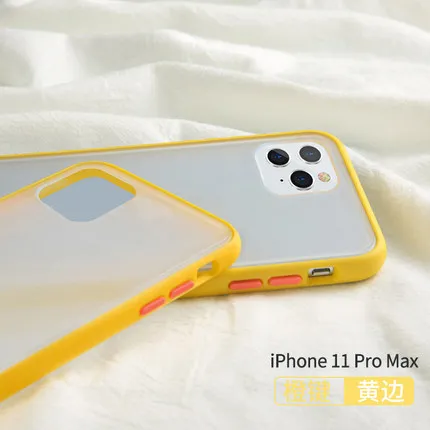 Противоударный прозрачный Гибридный Силиконовый чехол для телефона iPhone 11 Pro Max X Xr Xs Max 8 7 Plus 11 Фирменная прозрачная мягкая задняя крышка - Цвет: Цвет: желтый