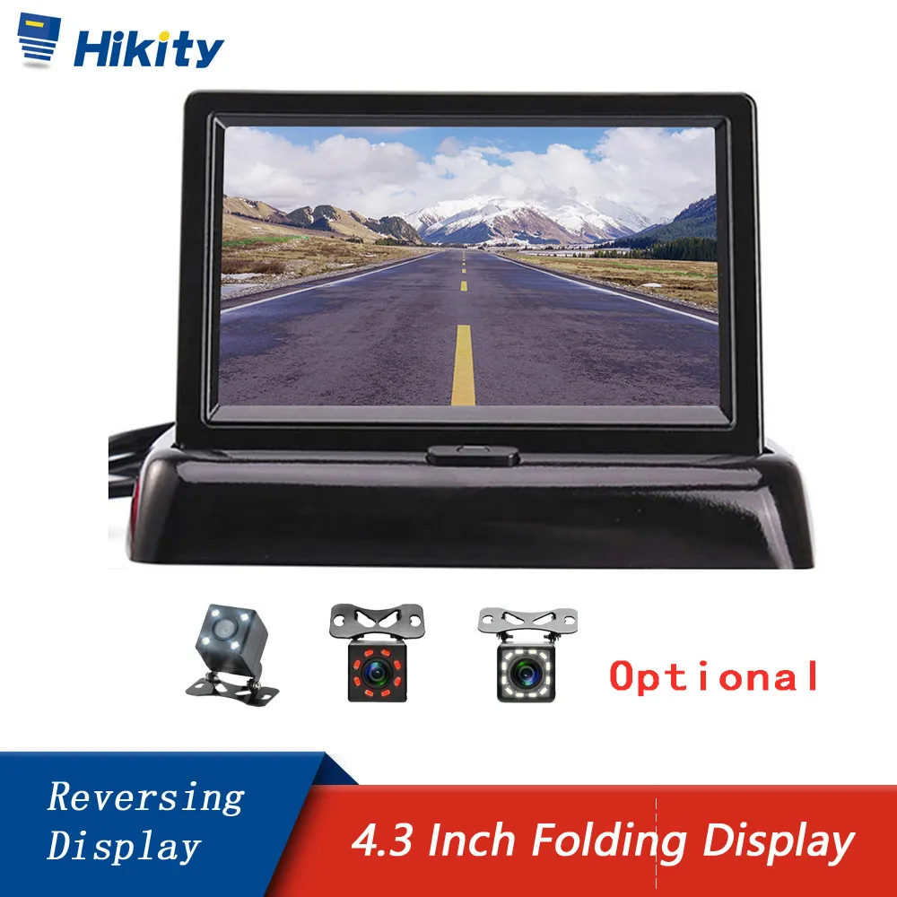 Складной монитор Hikity 4 3 дюйма HD камера заднего вида для парковки с ночным