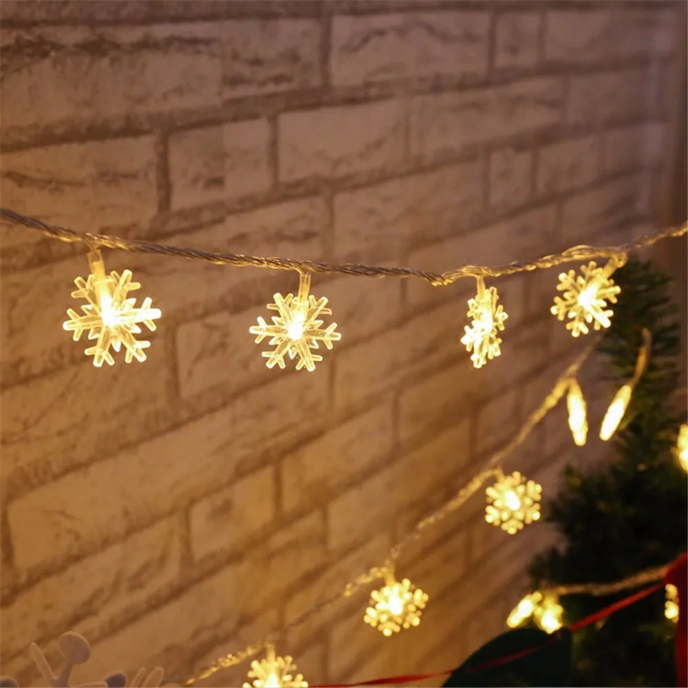 Новогодние гирлянды в форме снежинок, гирлянды, вечерние, свадебные, для рождественской вечеринки, декоративные огни, домашние самодельные светильники, полосы