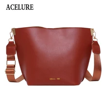 ACELURE ผู้หญิงสไตล์เรียบง่ายไหล่ Crossbody กระเป๋านุ่ม PU หนังขนาดใหญ่ความจุ Hasp กระเป๋าแฟชั่นลำลองกระเ...(China)