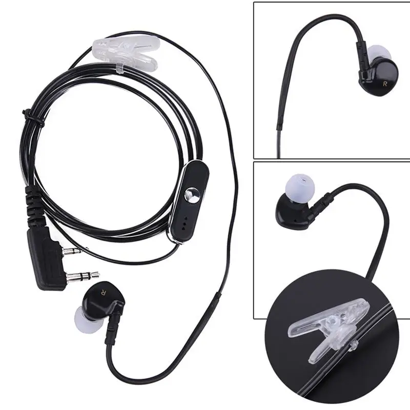 2 Pin en la oreja auricular walkie-talkie auriculares deportivos PTT del micrófono para $TERM impacto BAOFENG KENWOOD Retevis HYT Radio L3FE