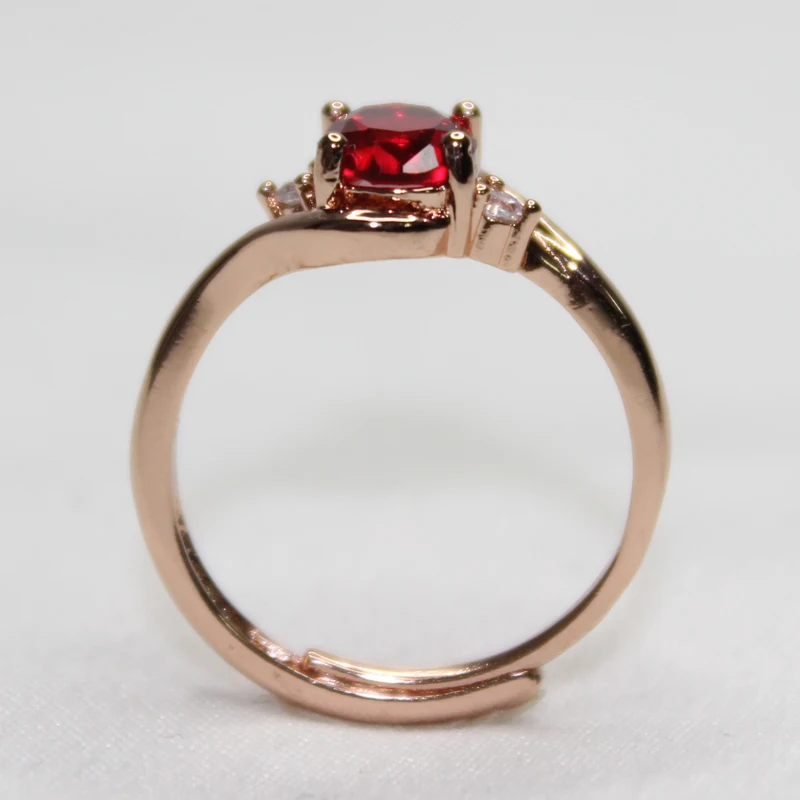 Silver Ring 925 Silver Jewelry Ring For Female Oval Shape Ruby Zircon Gemstones Rose Gold Open Rings Wedding Party