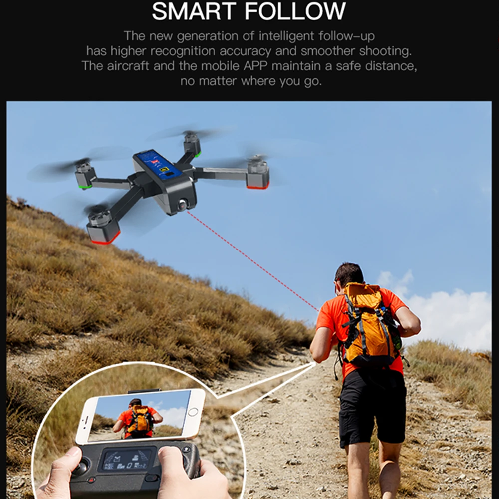 MJX B4W RC Drone GPS Drones with 5G WiFi 4K HD Camera Anti-Shake SD card GPS Optical Flow Follow Brushless Quadcopter VS X12 F11