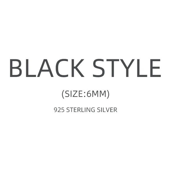 Colusiwei Аутентичные 925 стерлингового серебра модные унисекс черные пятиугольные серьги гвоздики для женщин мужчин серебряные серьги ювелирные изделия - Цвет камня: Black 6mm