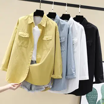 

Fashion Shirt Blouse Women Casual Button Office Ladies Tops Elegant Student Loose Long Sleeve White Women Tops And Blouses Q2313