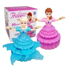 Стиль музыкальные игрушки принцесса Анна Эльза в коробке Электрический танец и свет музыкальный ангел фигурка игрушки для детей подарок на день рождения