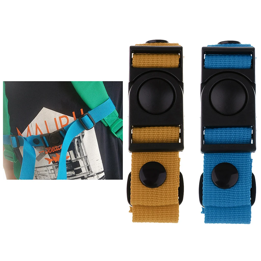

2PCS Adjustable Travel Backpack Luggage Chest Strap Nylon Webbing Sternum Harness w/ Plastic Buckle for Hiking Jogging Rucksack