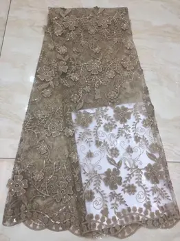 

Flower Embroidery Tulle Dress Fabric For Sewing French Net Lace Fabric For Making Dress PAN300(5Yards/Lot)