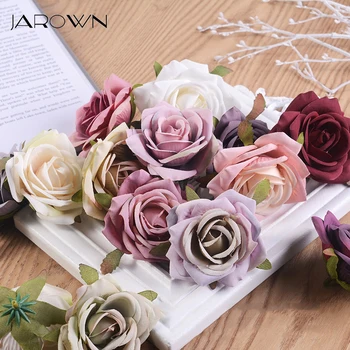 

JAROWN Artificial Silk Roses Flowers Scrapbook Wedding Home Decor DIY Gift Box Christmas Garlands Household Products Fake Flower
