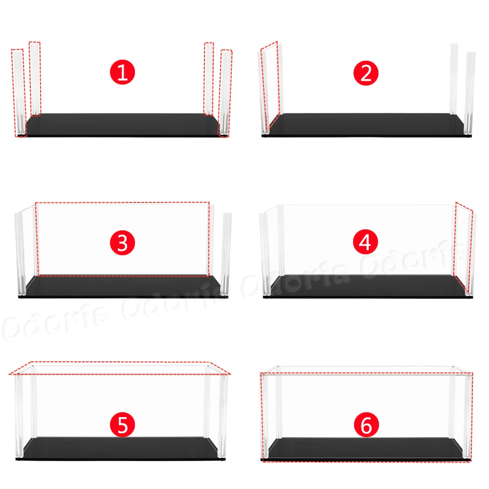 Odoria, акриловый чехол для дисплея, 34 см, L коробка, сборная пластиковая основа, пылезащитная для 1/18, литая под давлением модель автомобиля, 1/35, танк, коллекционные вещи