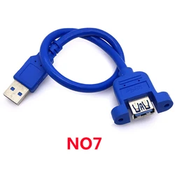 Enhanced USB Panel Mount Extension Cable - Micro USB Male to USB B Female Socket - 0.3m (NO7 USB 3.0)