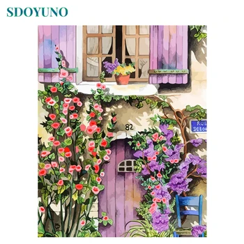 

SDOYUNO 60x75cm Paint By Numbers Scenery Frameless DIY Painting By Numbers On Cavans Flower For Home Decoration Digital Painting