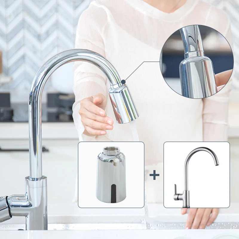 Contrôleur Tactile Intelligent Pour Robinet De Cuisine - Détection Sans Contact, à Piles - Installation Facile, Compatible Plupart Robinets