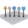 MOC City Traffic Parts 2x2 Road Sign Printed Tile 15210 30258 892 Compatible Street View Signpost Bulk Accessory Building Blocks 5