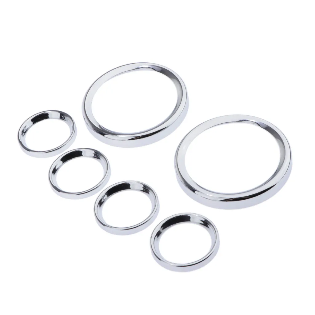 MagiDeal 6pcs/pack Burst Gauge Bezel Kit for Harley Electra Trike 1986-2013