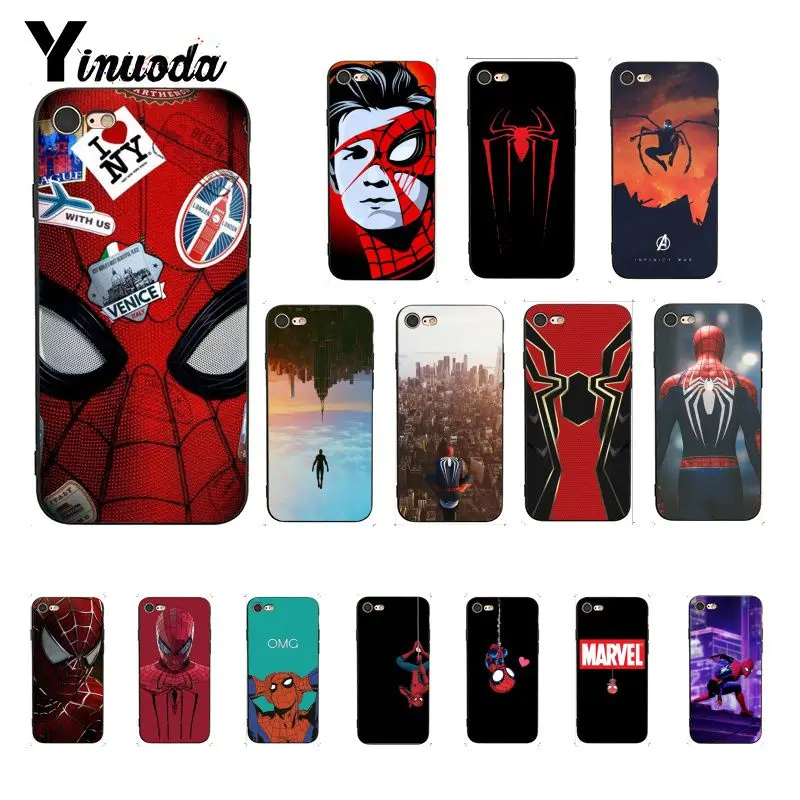 Yinuoda Marvel Человек паук силиконовый чехол для телефона iPhone X XS MAX 6 6s 7 7plus 8 8Plus 5 5S SE XR 11
