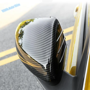 

Lapetus Auto Styling Side Rearview Mirror Decoration Cap Cover Trim Fit For VW Volkswagen Polo 2019 2020 ABS Carbon Fiber Look