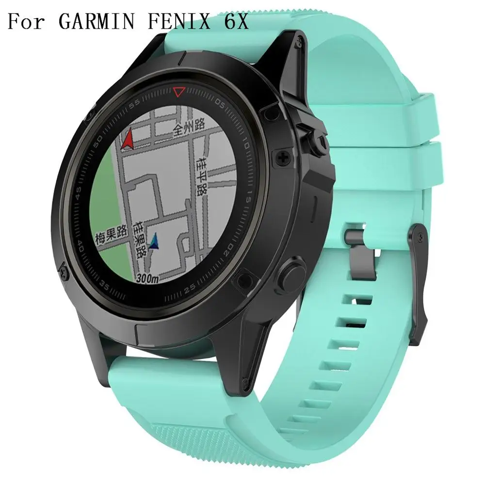 Для GARMIN FENIX 6X силиконовый спортивный сменный ремешок для наручных часов Смарт-часы браслет аксессуары для FENIX 6X#920