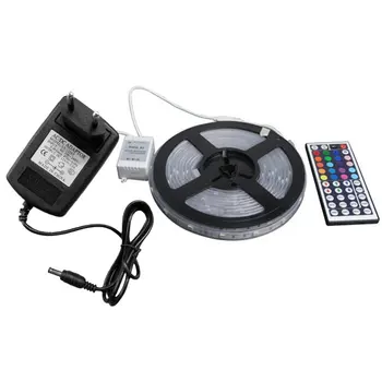 

5M IP65 RGB 5050SMD 150 LED Strip Light 44KEY Remote Decorations 3A EU Charger Lamp string Celebration light string