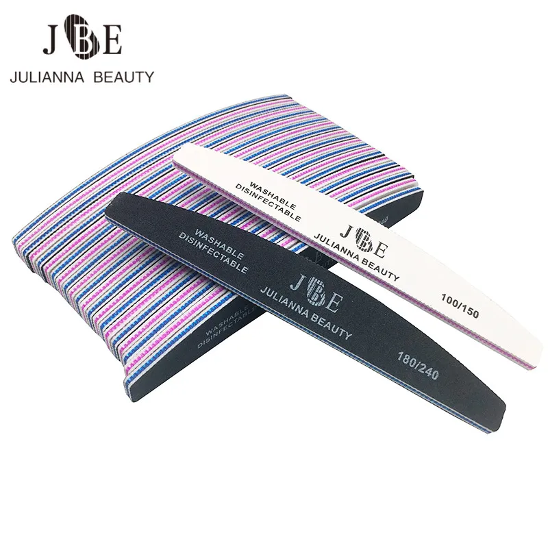 25 Pz/Lotto 100/150 180/240 Formato Della Miscela Professionale Lima Per Unghie Lime Punte Di Arte Del Manicure Diamante Nagelvijl Unha Strumenti Di L
