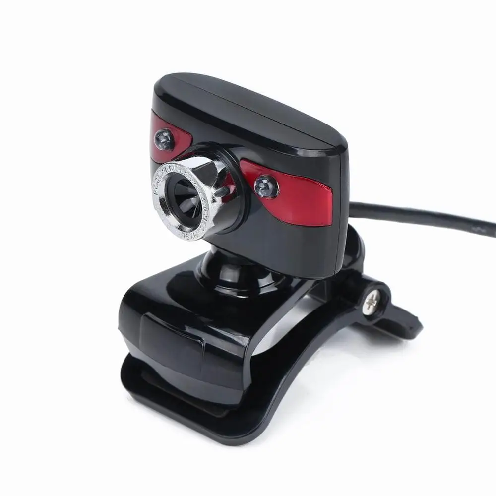 

USB Webcam 2 LED Computer Camera Adjustable with Microphone for Video Recording Conferencing Live Streaming
