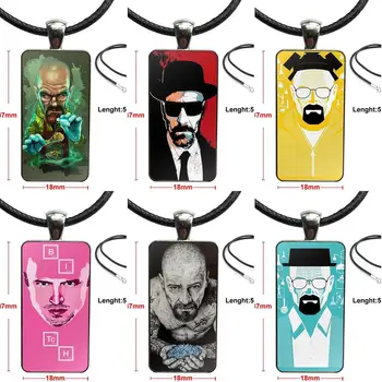 

Danger Breaking Bad Red Glass Cabochon Pendant Necklace Rectangle Fashion Necklace For Girls Wholesale