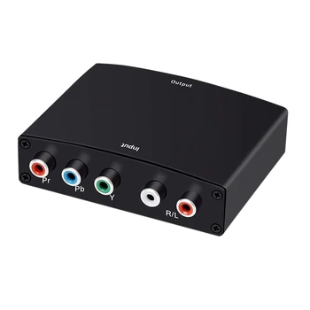 

YPbPr to HDMI Adapter, 5RCA RGB L/R Video to HDMI Converter, 1080P o For DVD PSP to HDTV Monitor US Plug