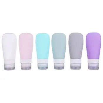 

4Pcs/Set 38/60/90ml Travel Portable Silicone Empty Bottles Leak Proof Squeezable Refillable Tubes Shampoo Lotion Shower Gel Cont