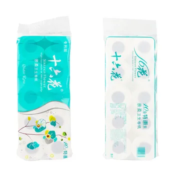 

10pcs toilet paper roll Tissue 4 Layer Thickened Household Paper Gentle cored roll tissue paper wettable toilet paper